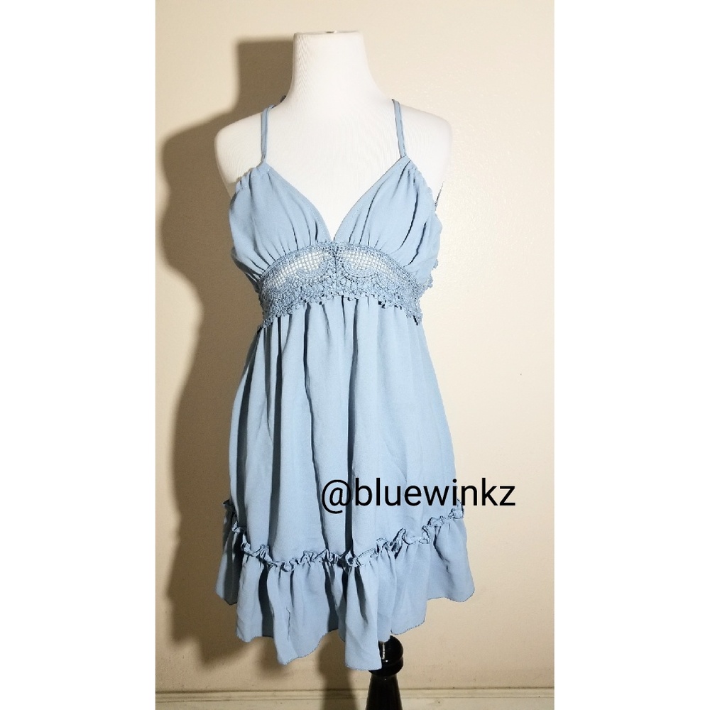 💮Blue Lace Boho Dress - Picture 5 of 8